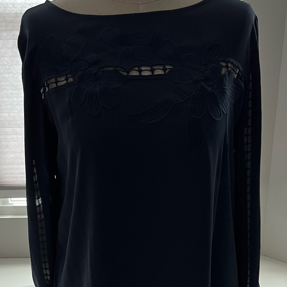 Elegant Blue Long Sleeve Blouse